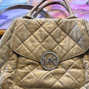 Michael Kors Quilted Gold Satchel